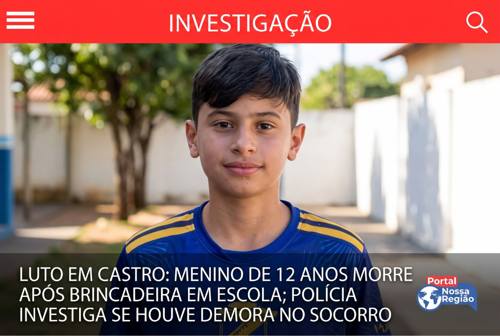 Menino de 12 anos morre após sofrer grave lesão durante brincadeira em escola no Paraná; Polícia investiga se houve demora no socorro